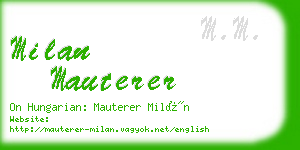 milan mauterer business card